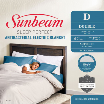 BLA6341 Sunbeam Sleep Perfect Antibacterial Electric Blanket - Double 